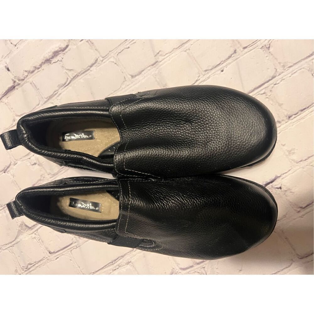 Thom McAn Women's Size 10 Wide Dalton Black Leather Slip On Shoes Everyday Comfy - Picture 2 of 10